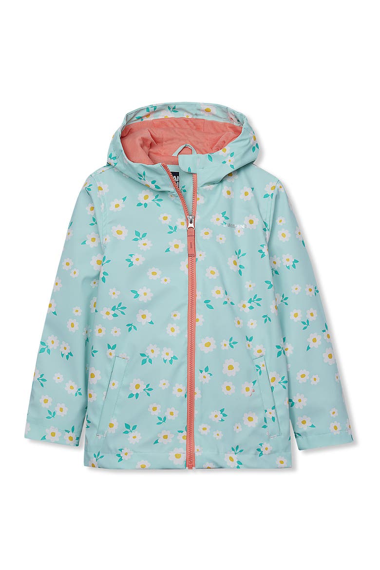 Kids Magic Print Rain Jacket, Main, color, Daisy/Aqua