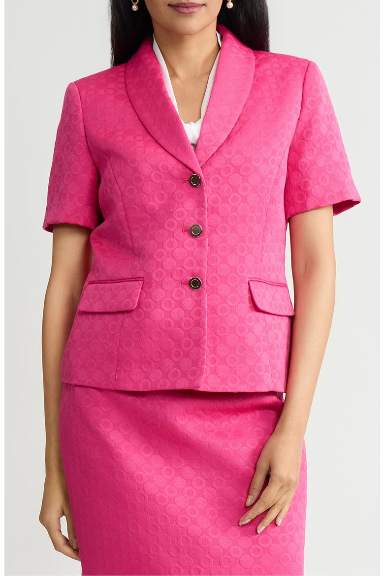 Short Sleeve Blazer, Main, color, PINK PERFECTION