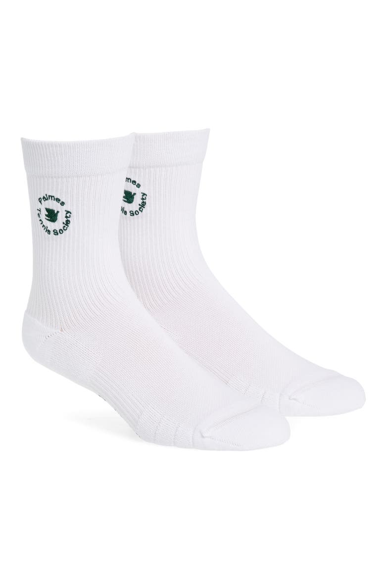 2-Pack Logo Embroidered Crew Socks, Main, color, WHITE