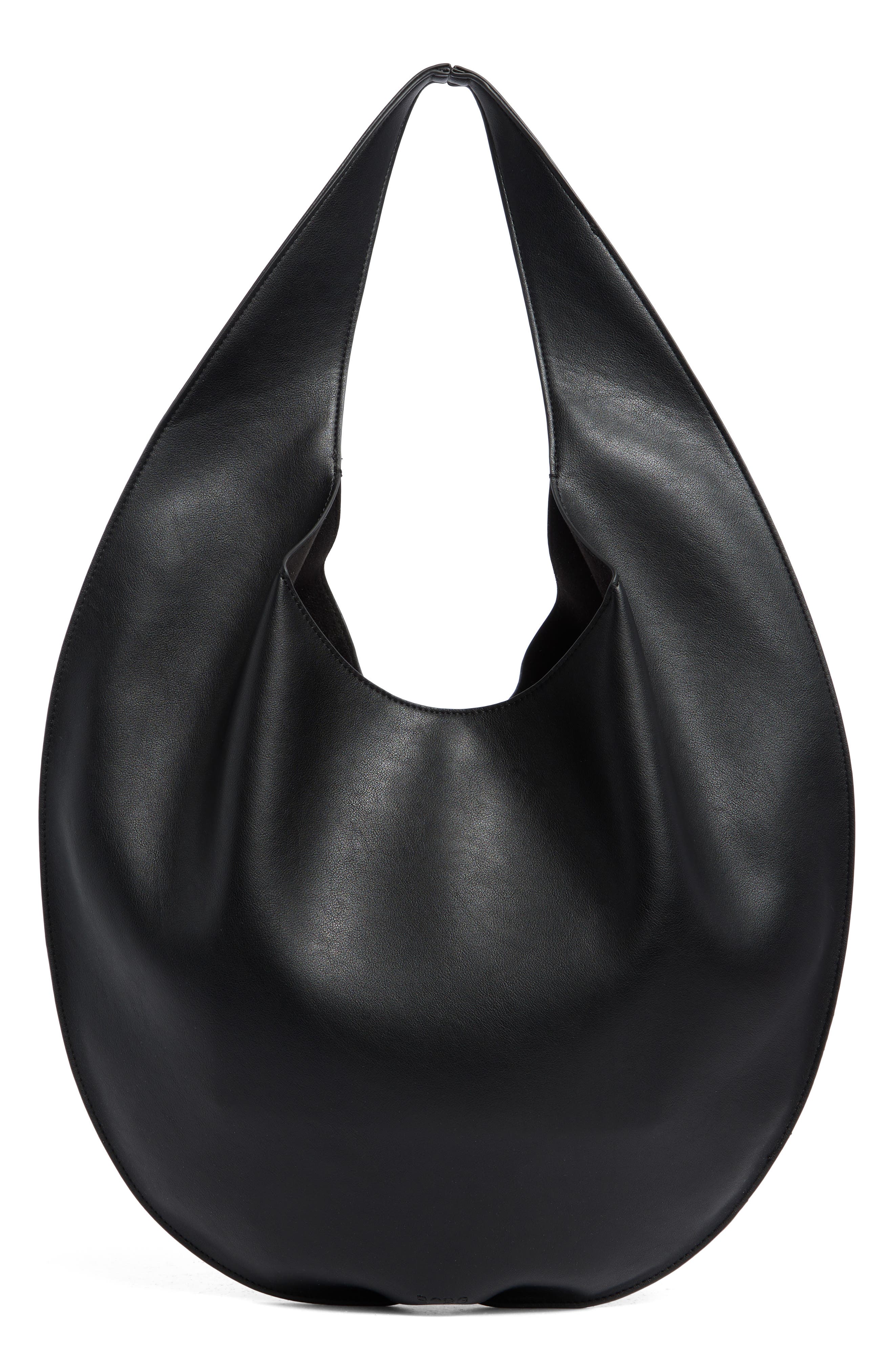 BCBG Long Crescent Hobo Bag, Alternate, color, Black
