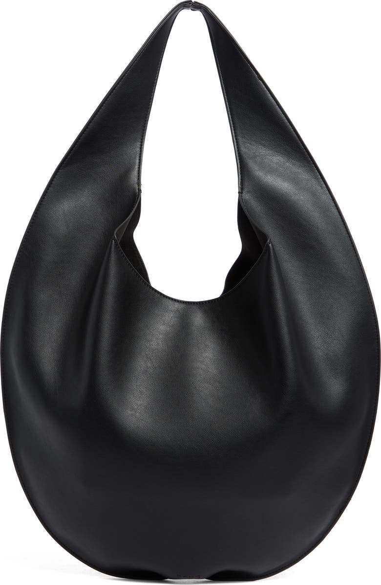 BCBG Long Crescent Hobo Bag, Alternate, color, Black