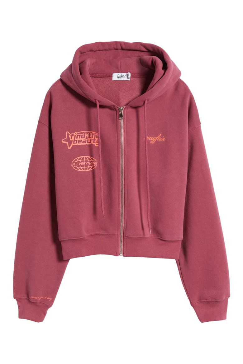 Find the Beauty Graphic Zip-Up Hoodie, Alternate, color, RED