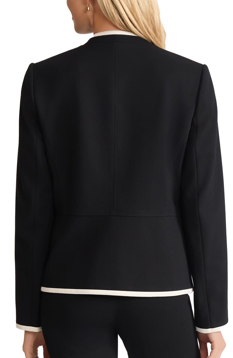 Jones New York Open Front Military Jacket, Alternate, color, Jones Black/ Jones White