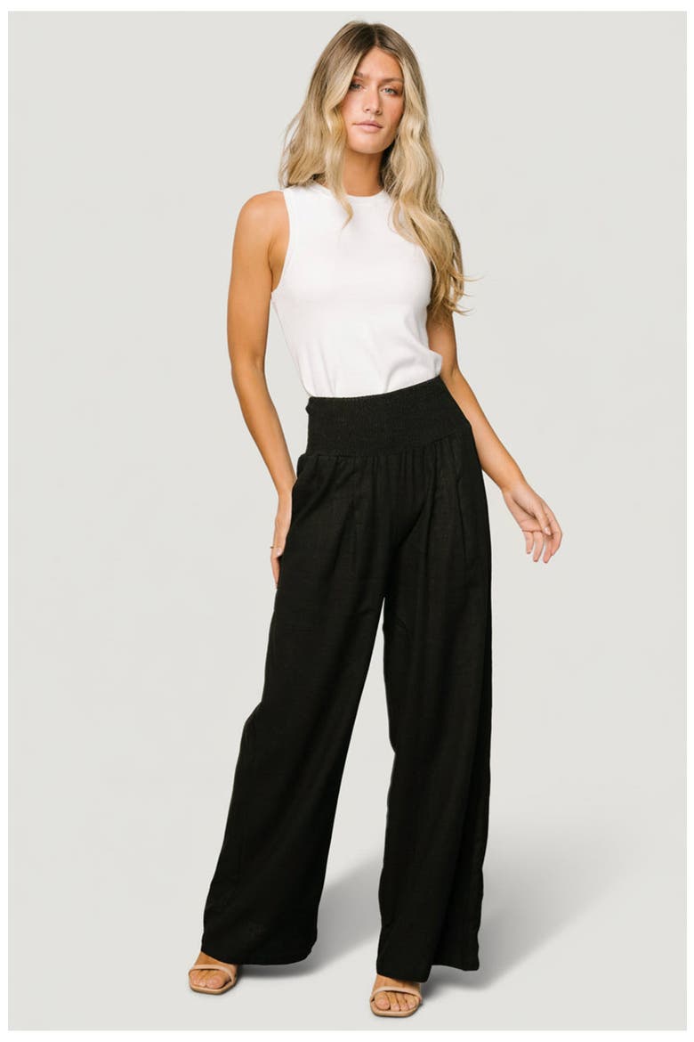 Parvati Smocked Waist Pants, Alternate, color, Black