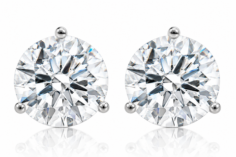 3.20 Ct TW 14k Gold Lab Grown Round-Cut Diamond Martini Studs