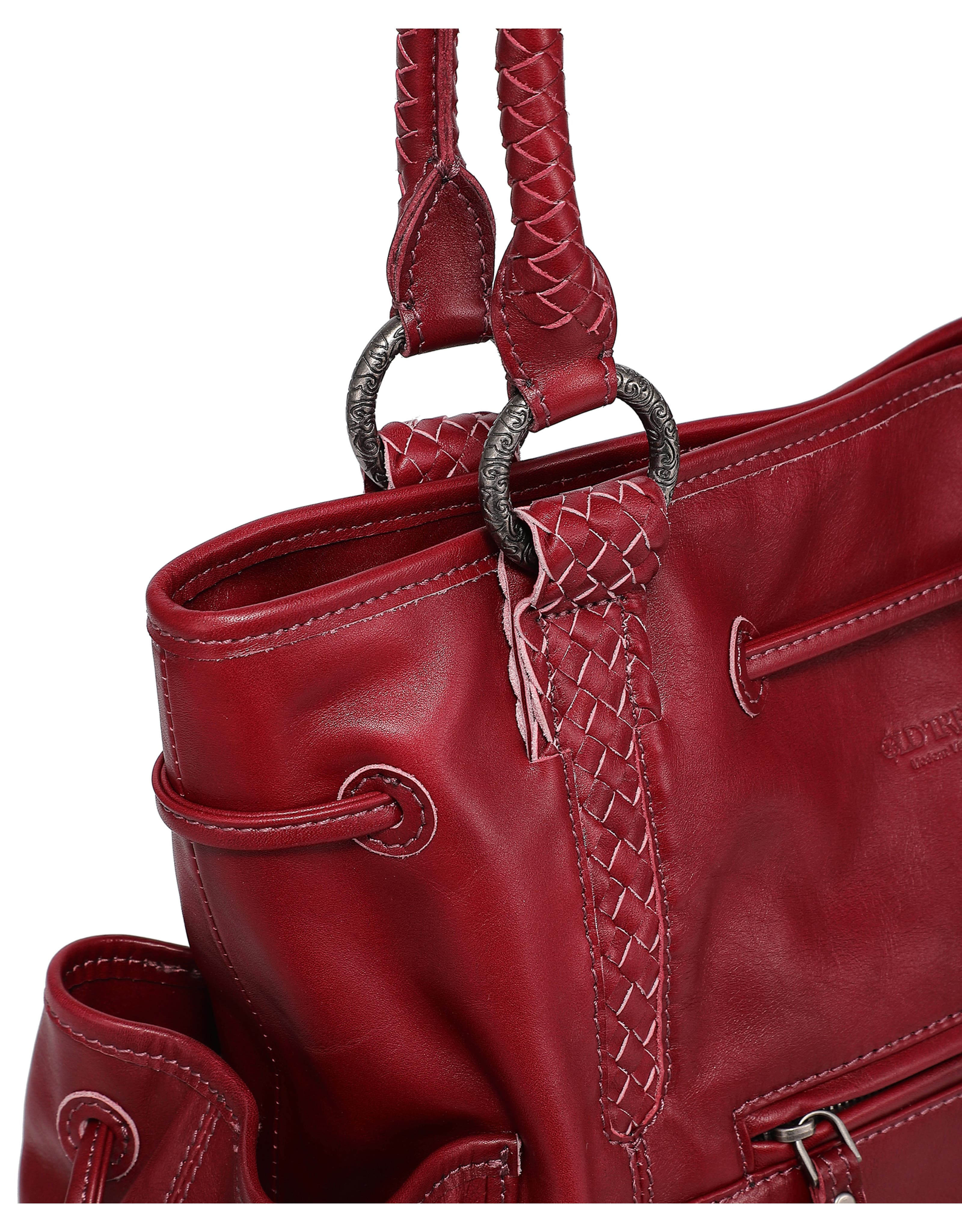 Brassia Genuine Leather Woven Utility Tote, Alternate, color, Burgundy