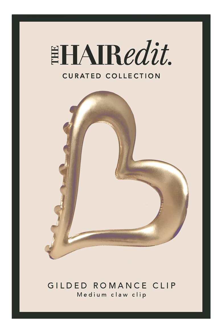 Gilded Romance Heart Claw Clip, Main, color, NO COLOR