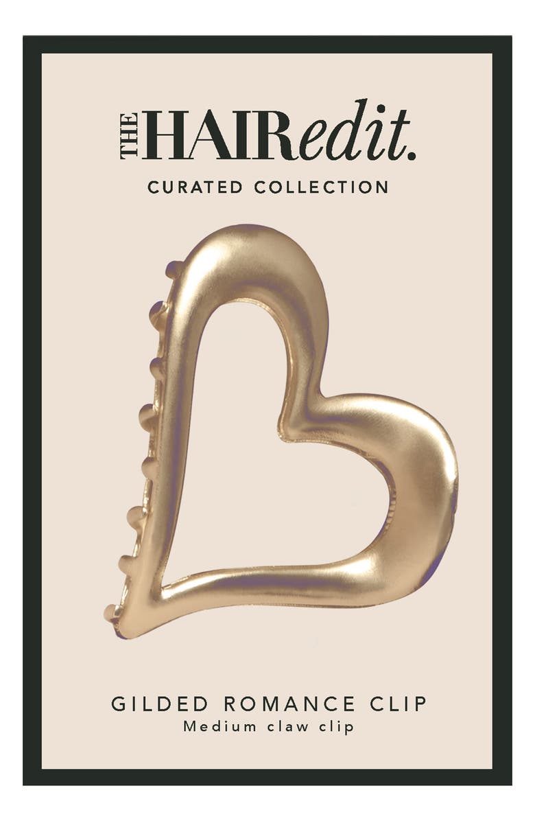 The Hair Edit Gilded Romance Heart Claw Clip, Main, color,