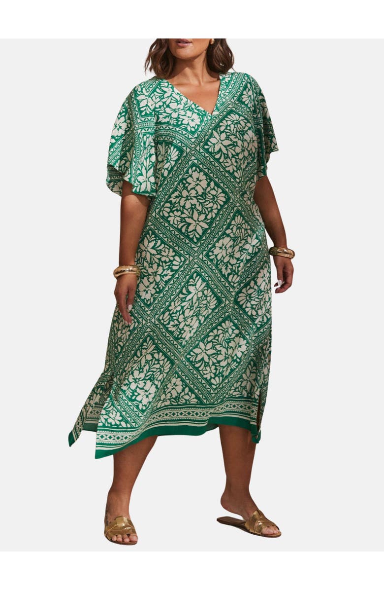 Live Unlimited Bandana Print T-shirt Midi Dress, Alternate, color, Green