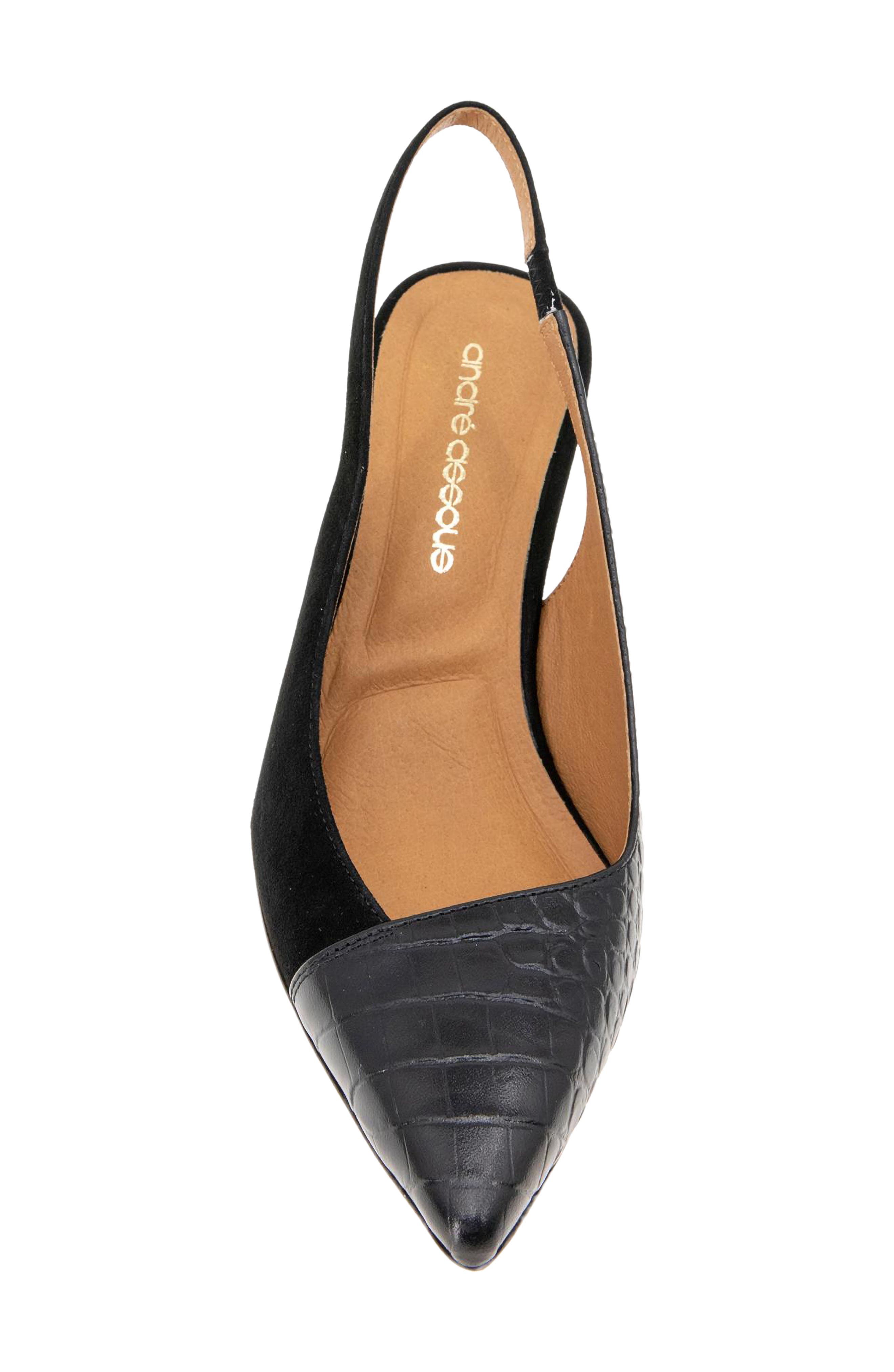 André Assous Laina Slingback Wedge Pump, Alternate, color, Black