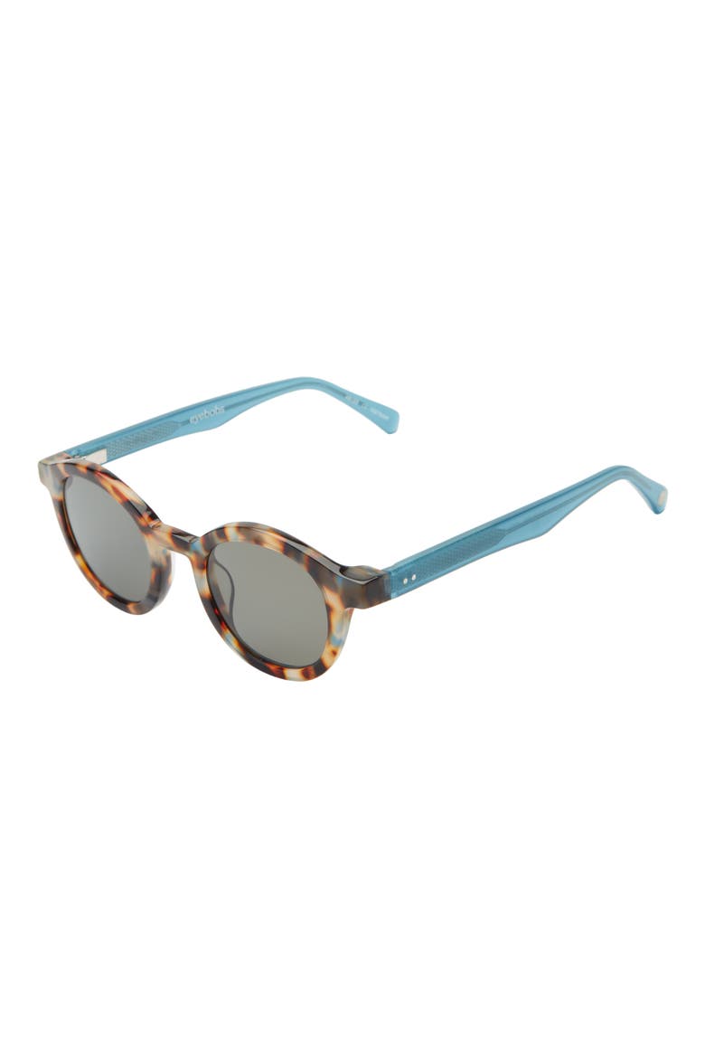 TV Party 44mm Polarized Round Sunglasses, Alternate, color, ICEBERG BLUE / BROWN / GREY