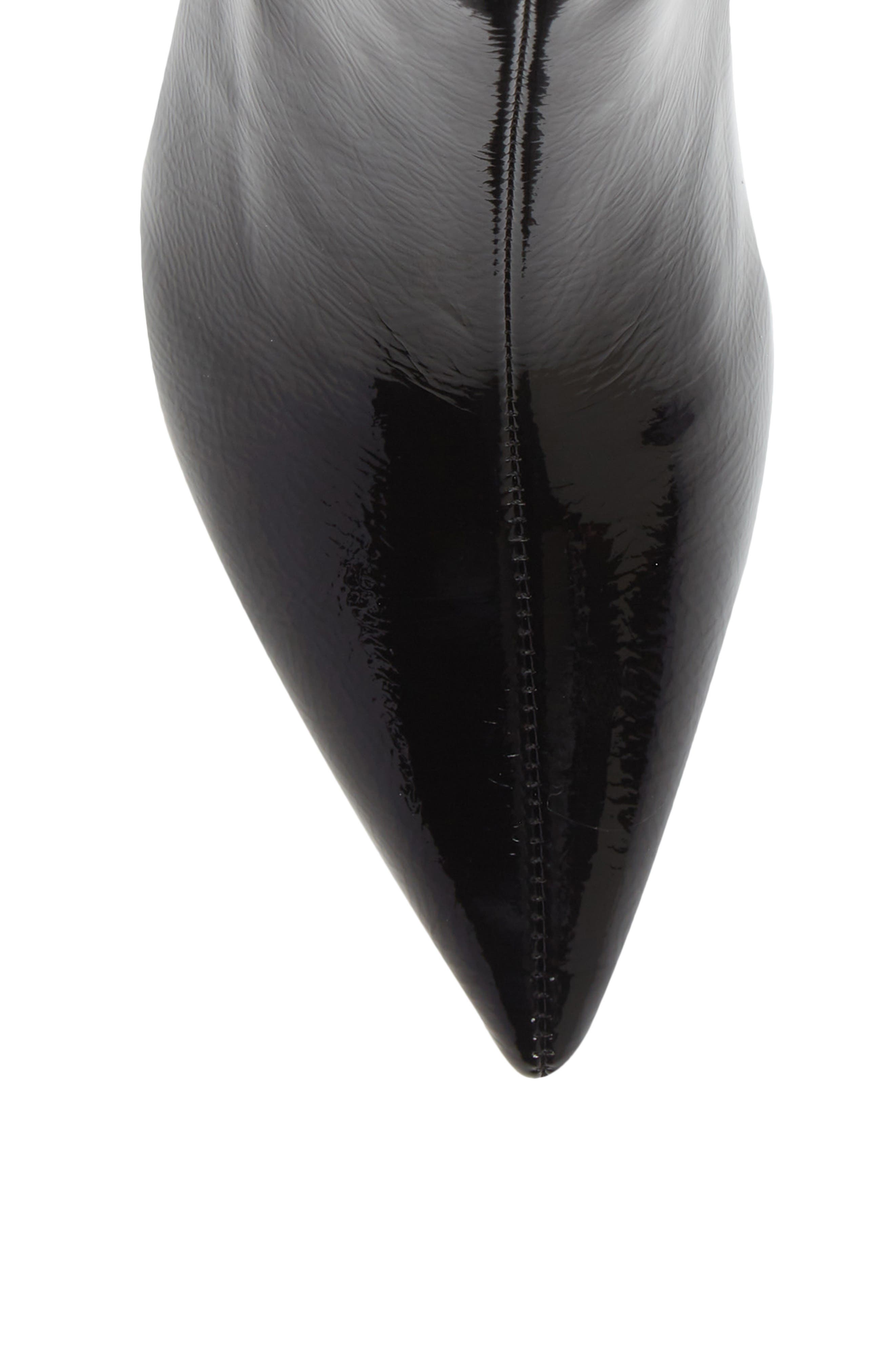 Nixie Pointed Toe Bootie, Alternate, color, BLACK CRINKLE PATENT