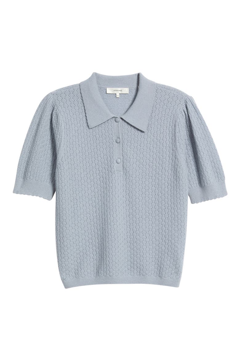 Honeycomb Polo Sweater, Main, color, GREY BLUE