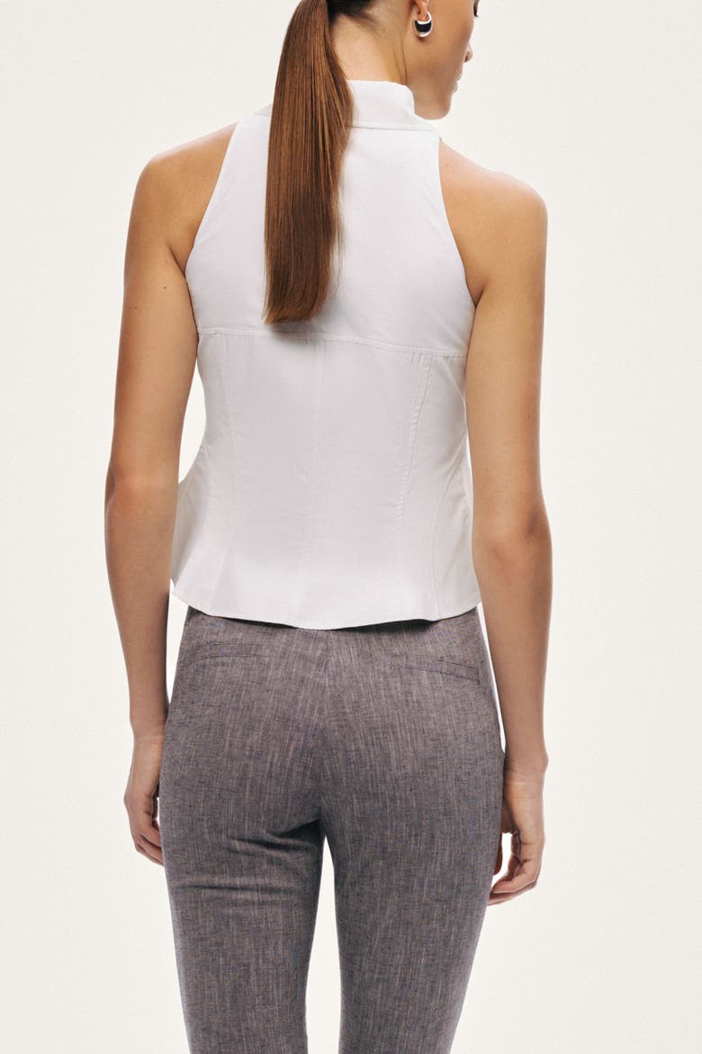 Sleeveless Sculpted Shirt, Alternate, color, White