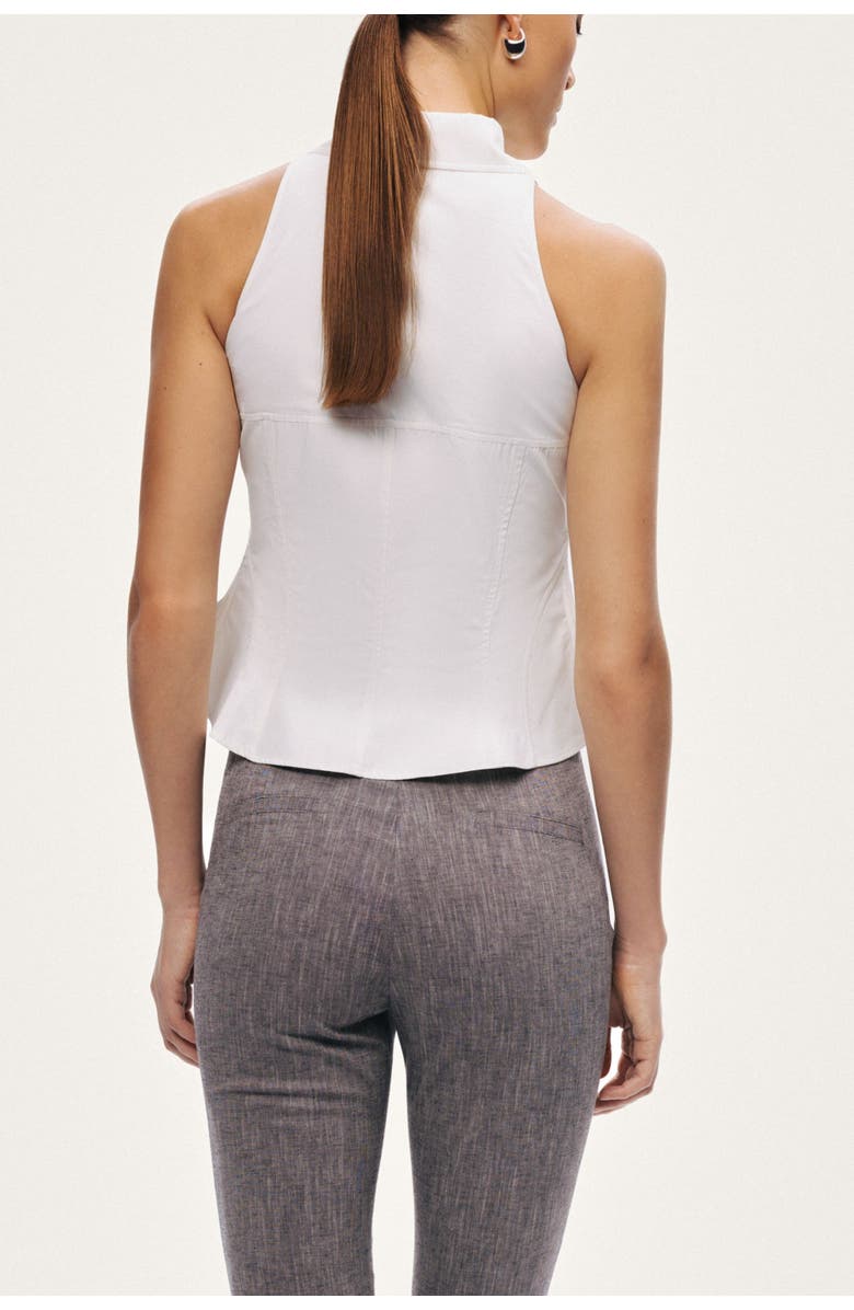 Nocturne Sleeveless Sculpted Shirt, Alternate, color, White