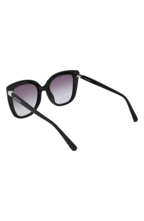 Longchamp Le Pliage 53mm Gradient Rectangular Sunglasses In Black