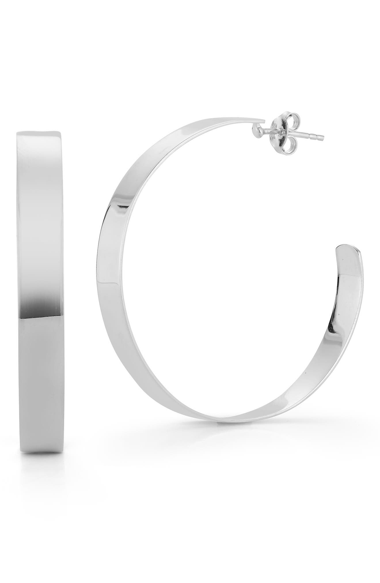 Flat Medium Hoop Earrings