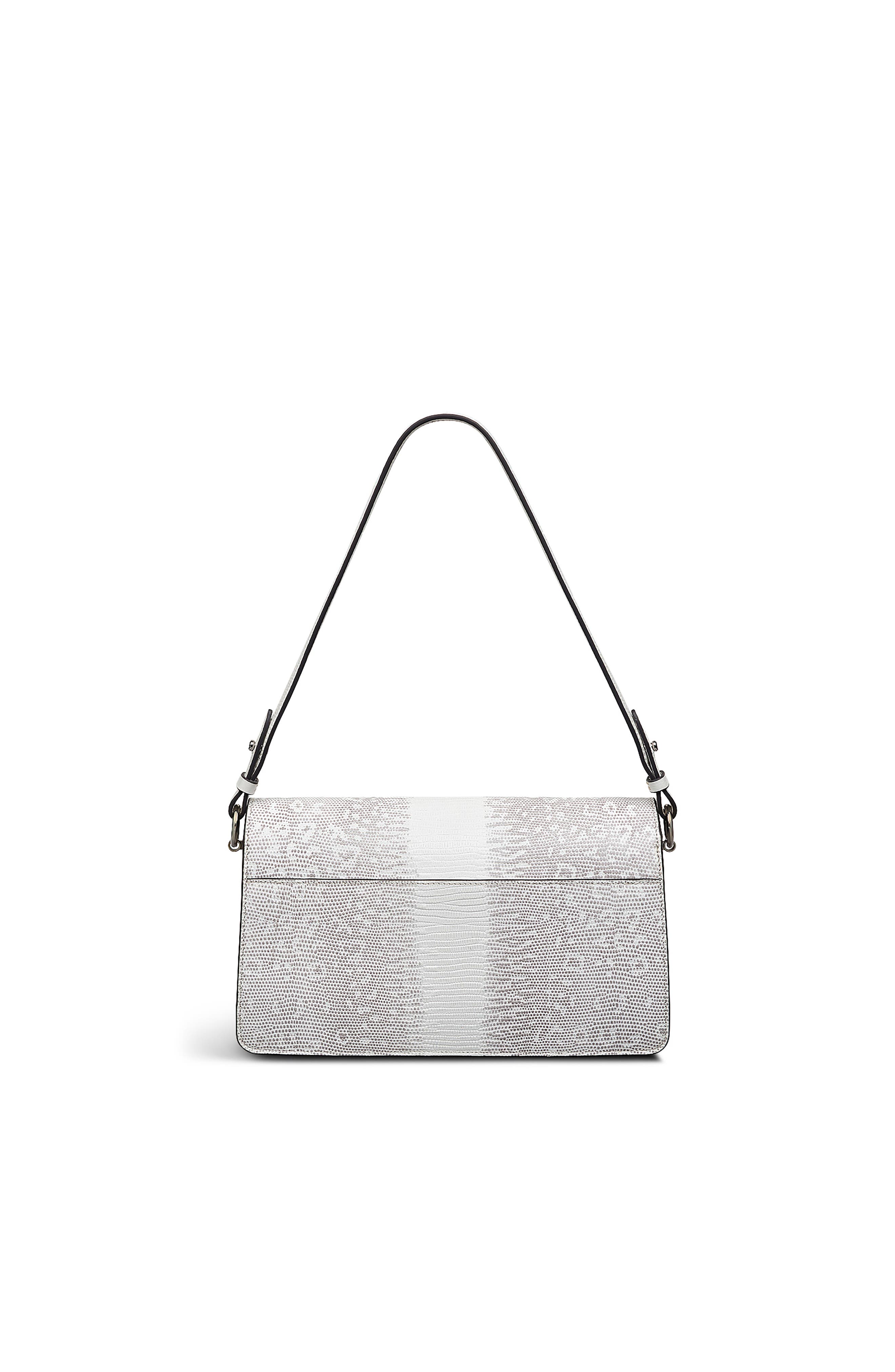 Radley Leather Lane - Faux Lizard Medium Flapover Shoulder Bag, Alternate, color, Bright White