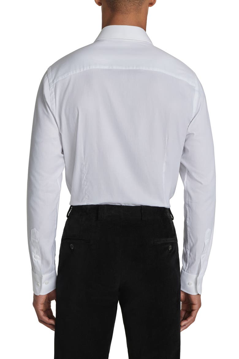 Aurelio Cotton & Silk Blend Dress Shirt, Alternate, color, WHITE