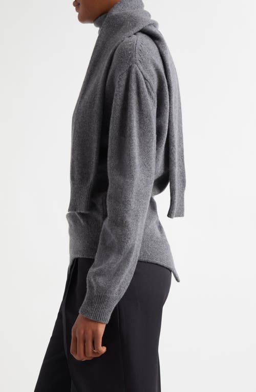 Shop Rohe Róhe Twisted Scarf Wool & Cashmere Sweater In Mid Grey Melange