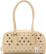 MANGO Faux Leather Eyelets Bowling Bag