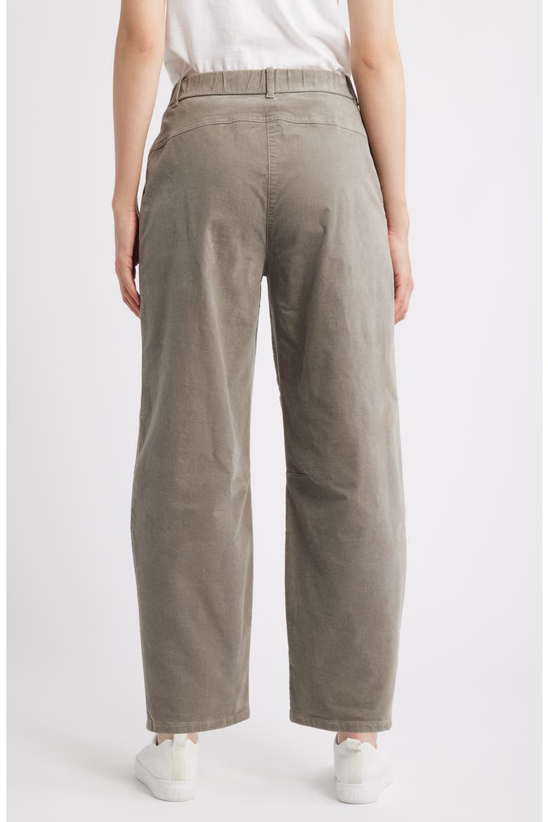 Barrel Leg Stretch Organic Cotton Ankle Pants, Alternate, color, REED