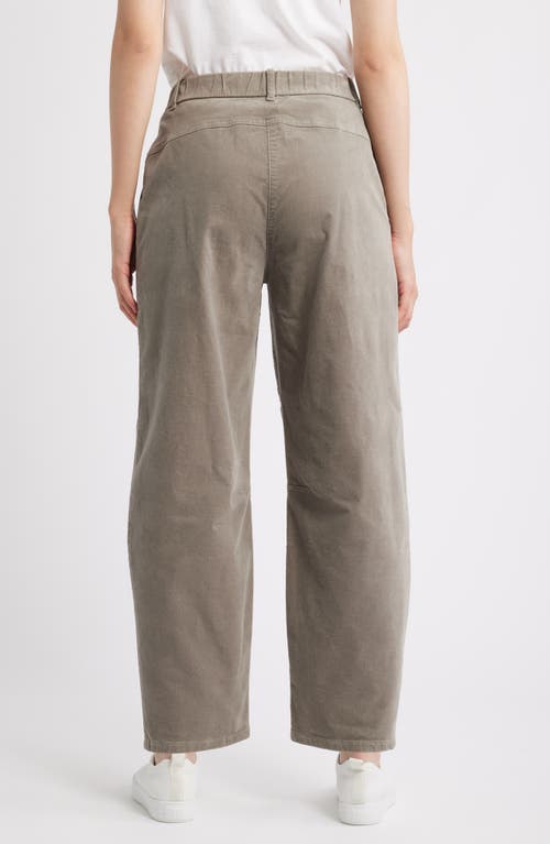 Eileen Fisher Barrel Leg Stretch Organic Cotton Ankle Pants In Gray