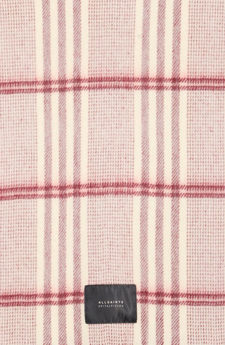 AllSaints Brushed Check Oversized Scarf, Alternate, color, Red Multi