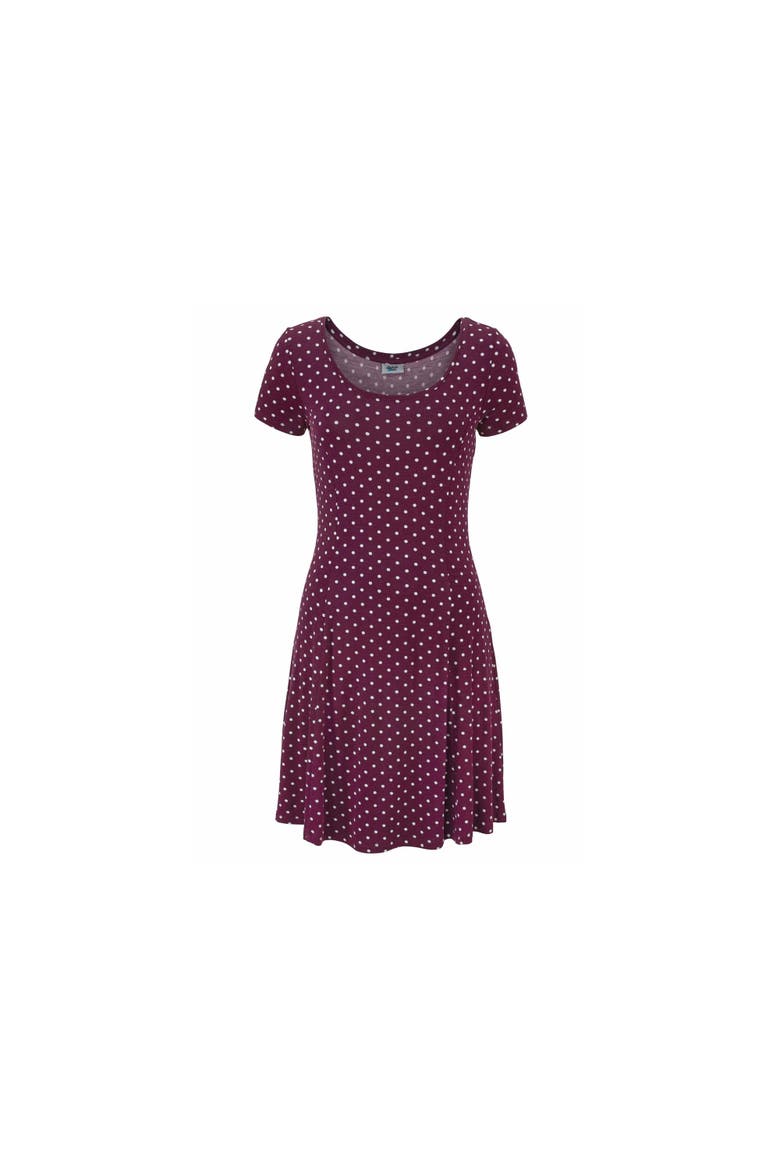 Polka Dot Print Dress, Alternate, color, Bordeaux Multi