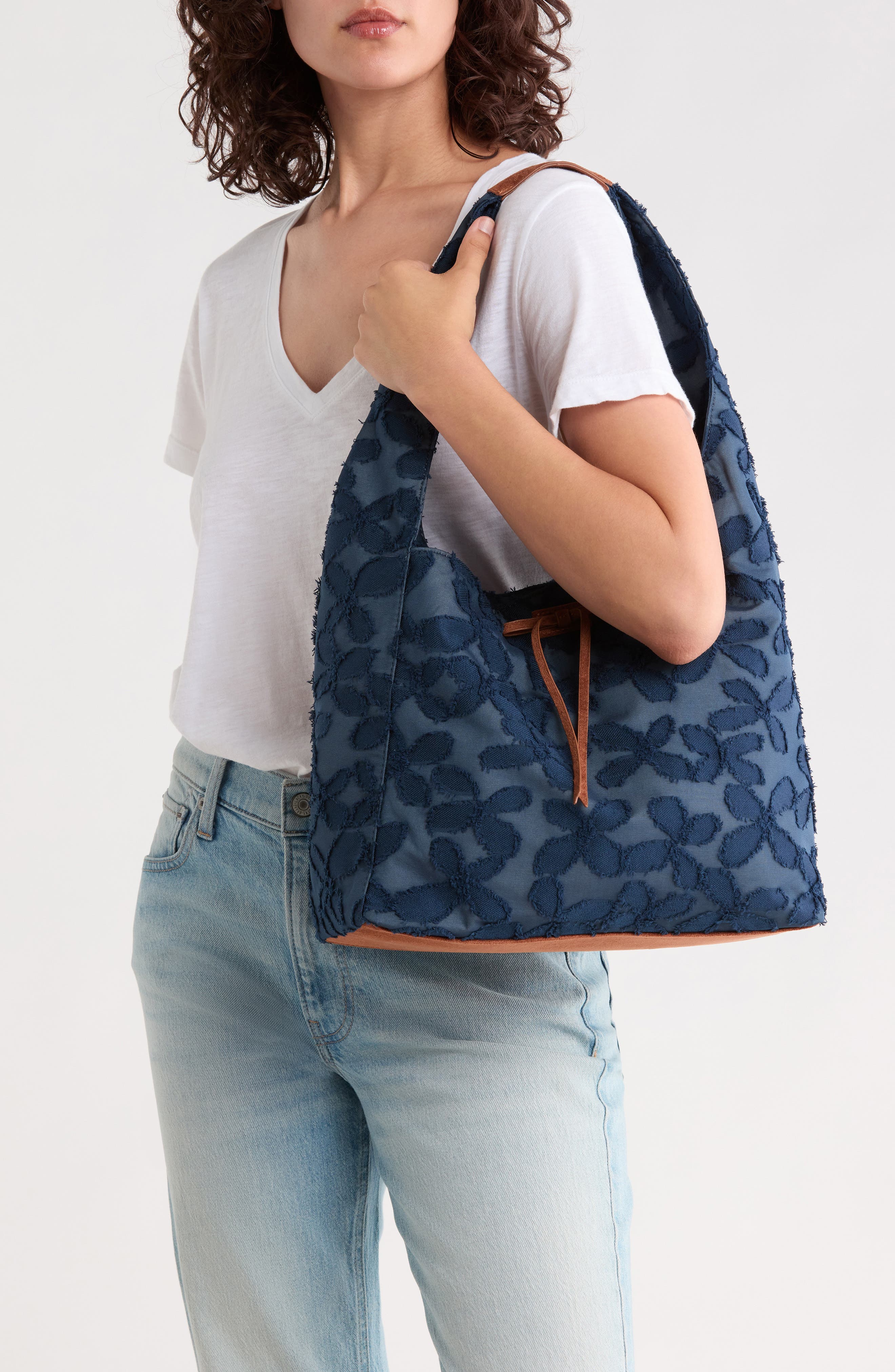Clem Floral Hobo, Alternate, color, NAVY HONEY TAN FLORAL SUEDE