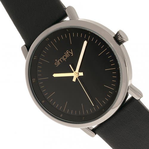 Simplify Unisex The 6200 Watch In Black/gunmetal