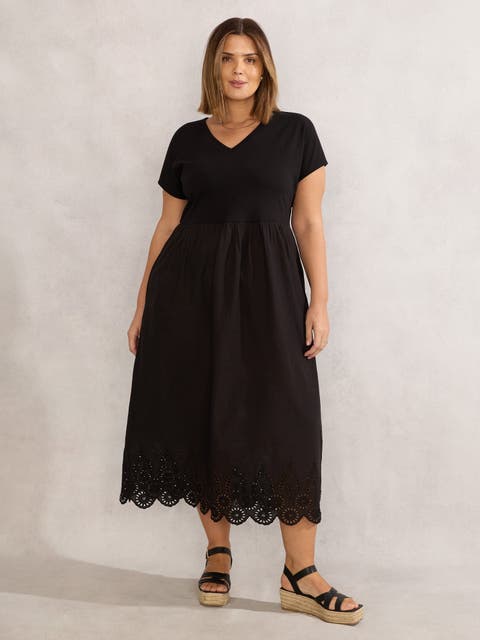 Jersey Woven Mix T-Shirt Dress