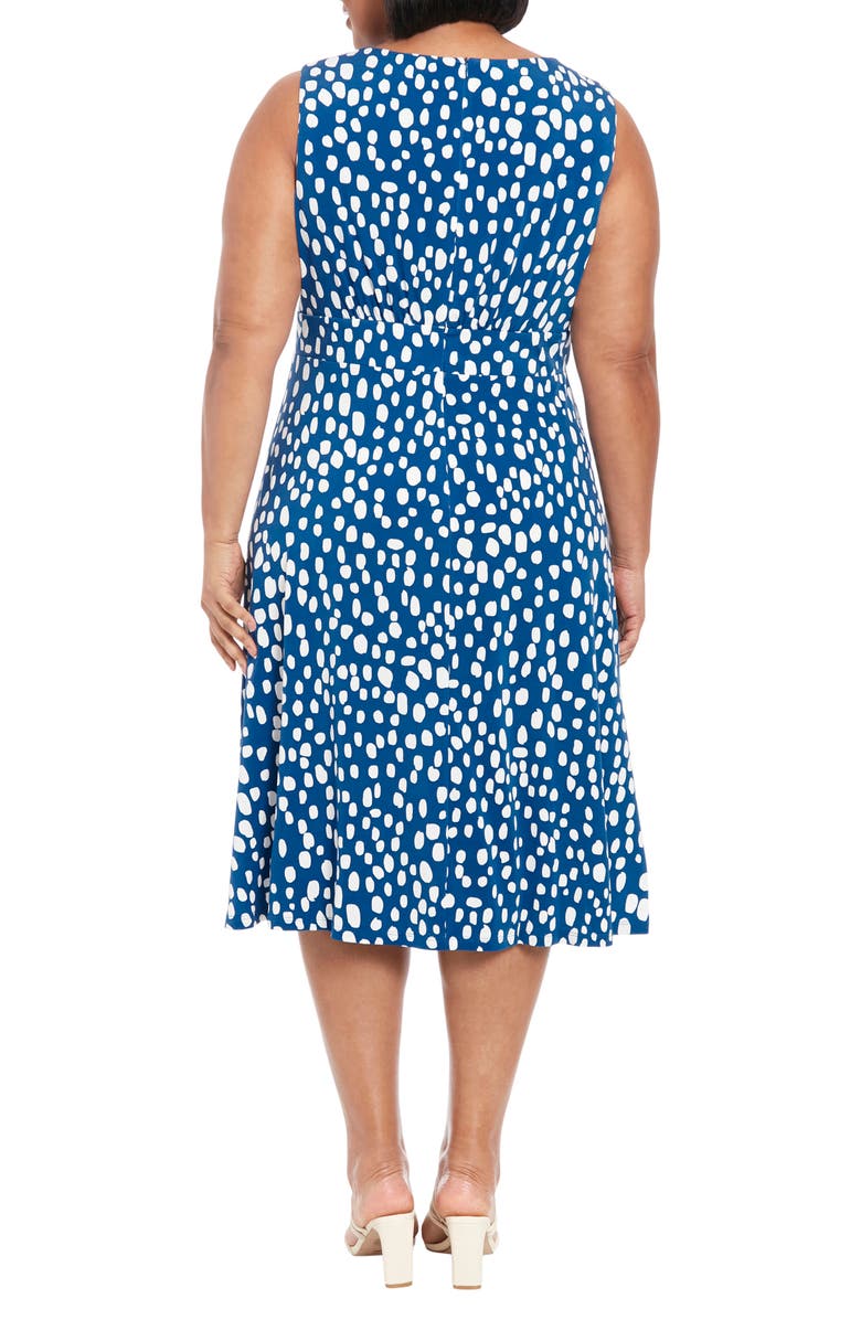 London Times Dot Print Midi Dress, Alternate, color,