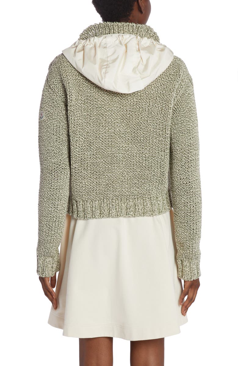 Moncler Hooded Snap Front Cardigan, Alternate, color, 