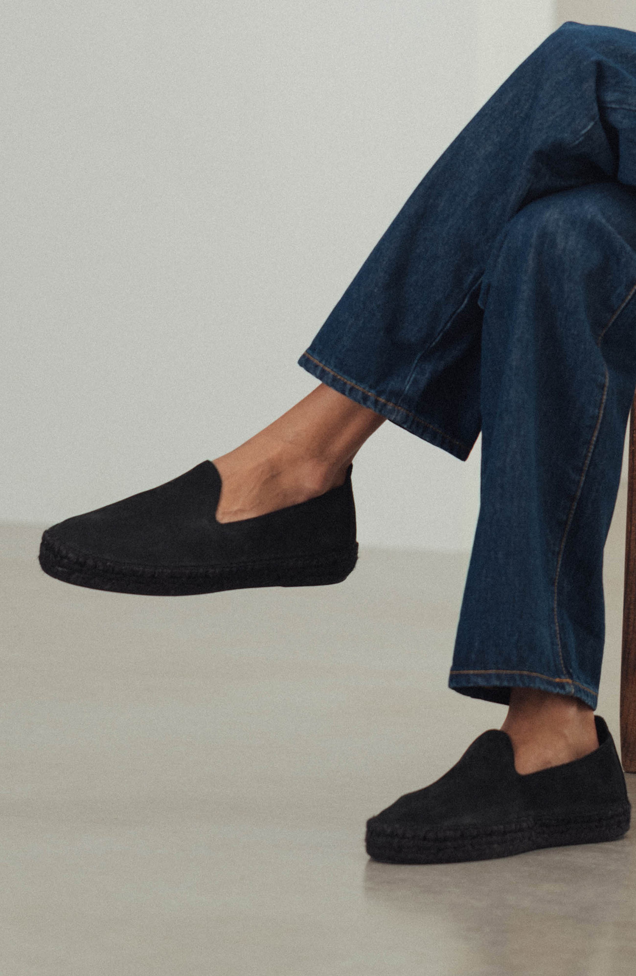 MORJAS The Espadrille, Alternate, color, All Black Suede