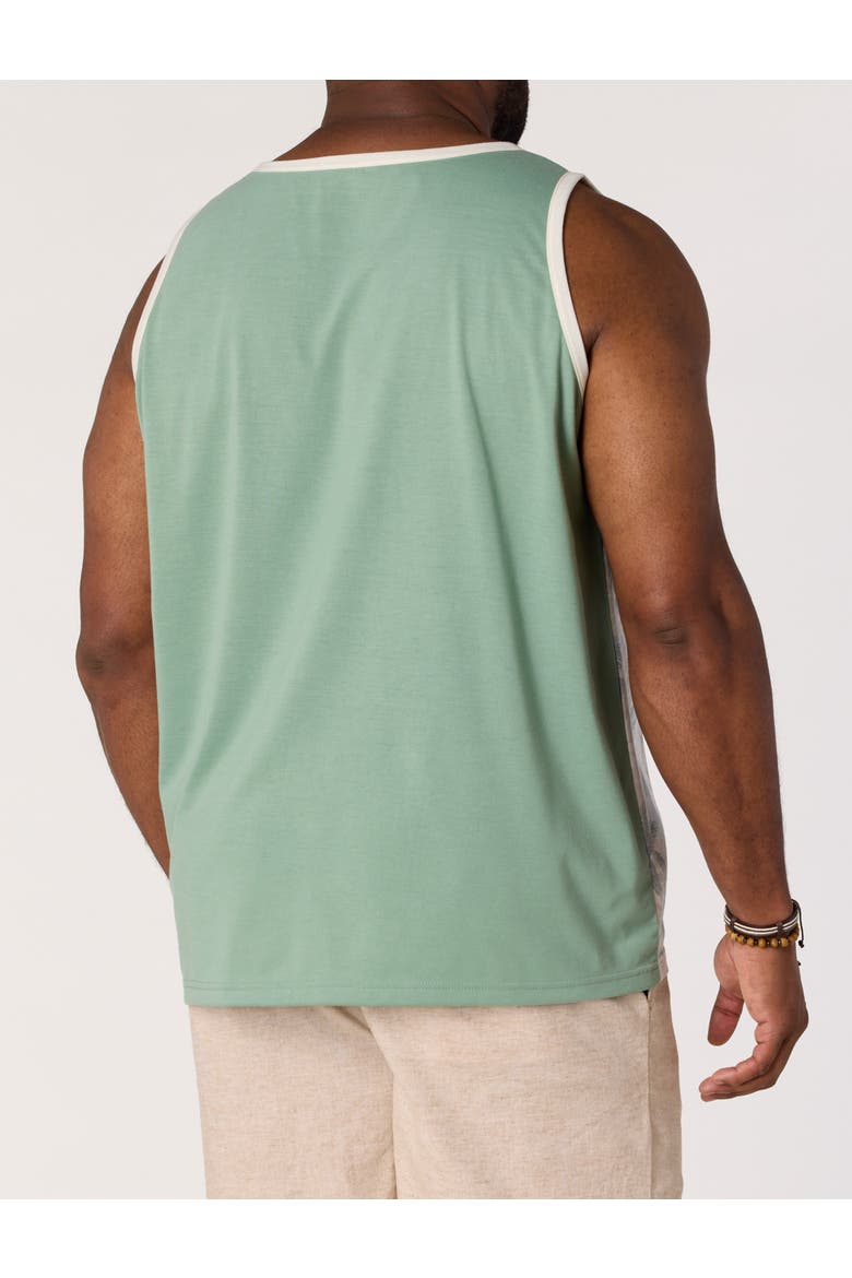 Big & Tall Palm Tree Sleeveless T-Shirt V2, Alternate, color, SEA SPRAY