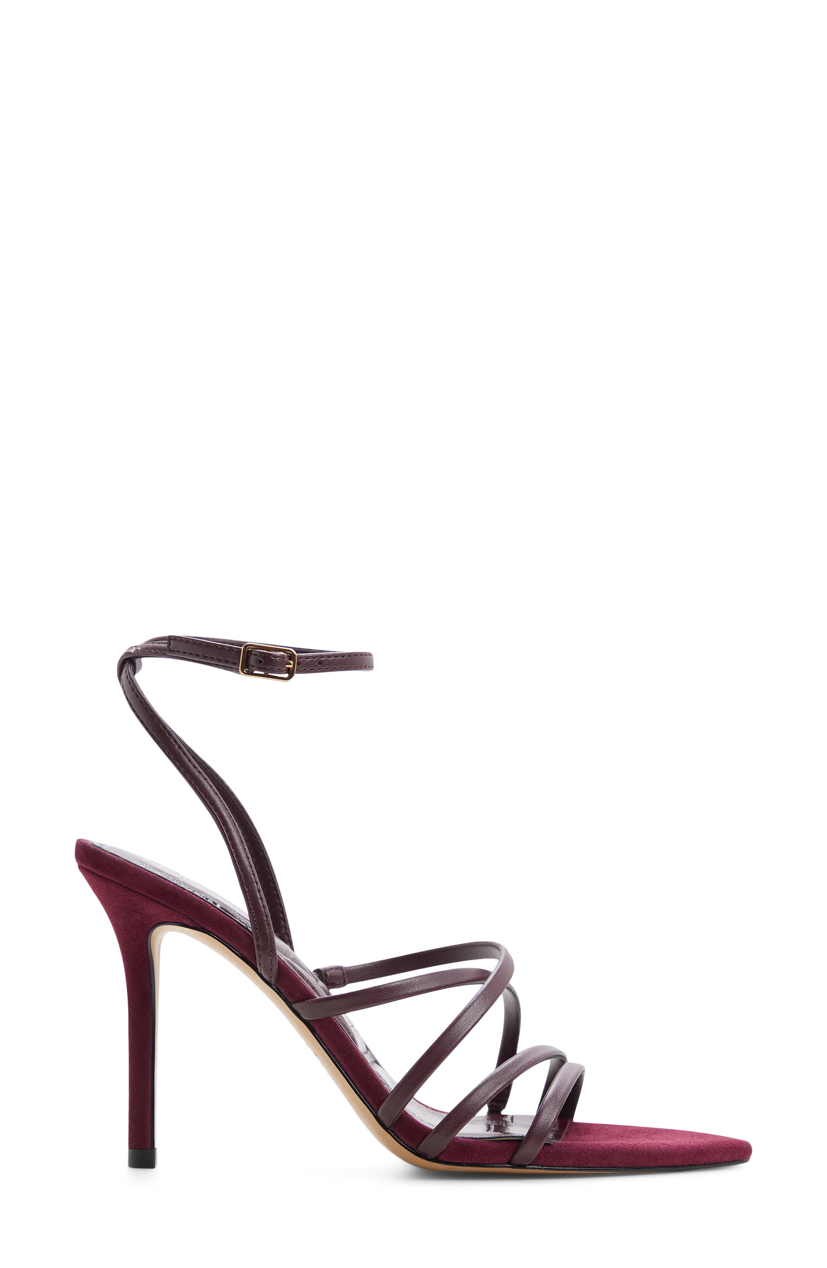 Solania Ankle Strap Pointed Toe Sandal, Alternate, color, BURGUNDY
