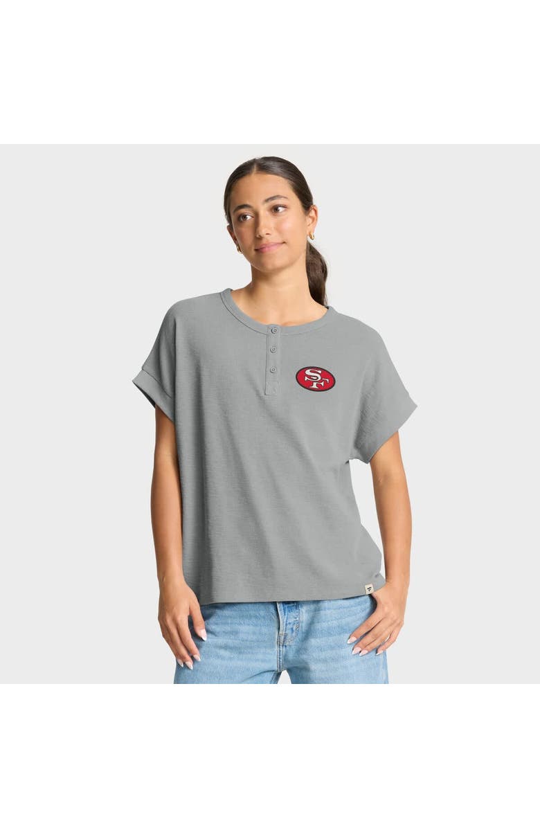 FANATICS Women's Fanatics Heather Gray San Francisco 49ers Oversized Hometown Premium Henley Shirt, Main, color, Heather Gray