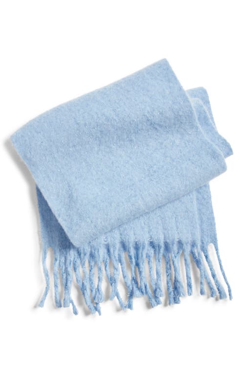 Treasure & Bond Cozy Sparkle Fringe Scarf In Blue