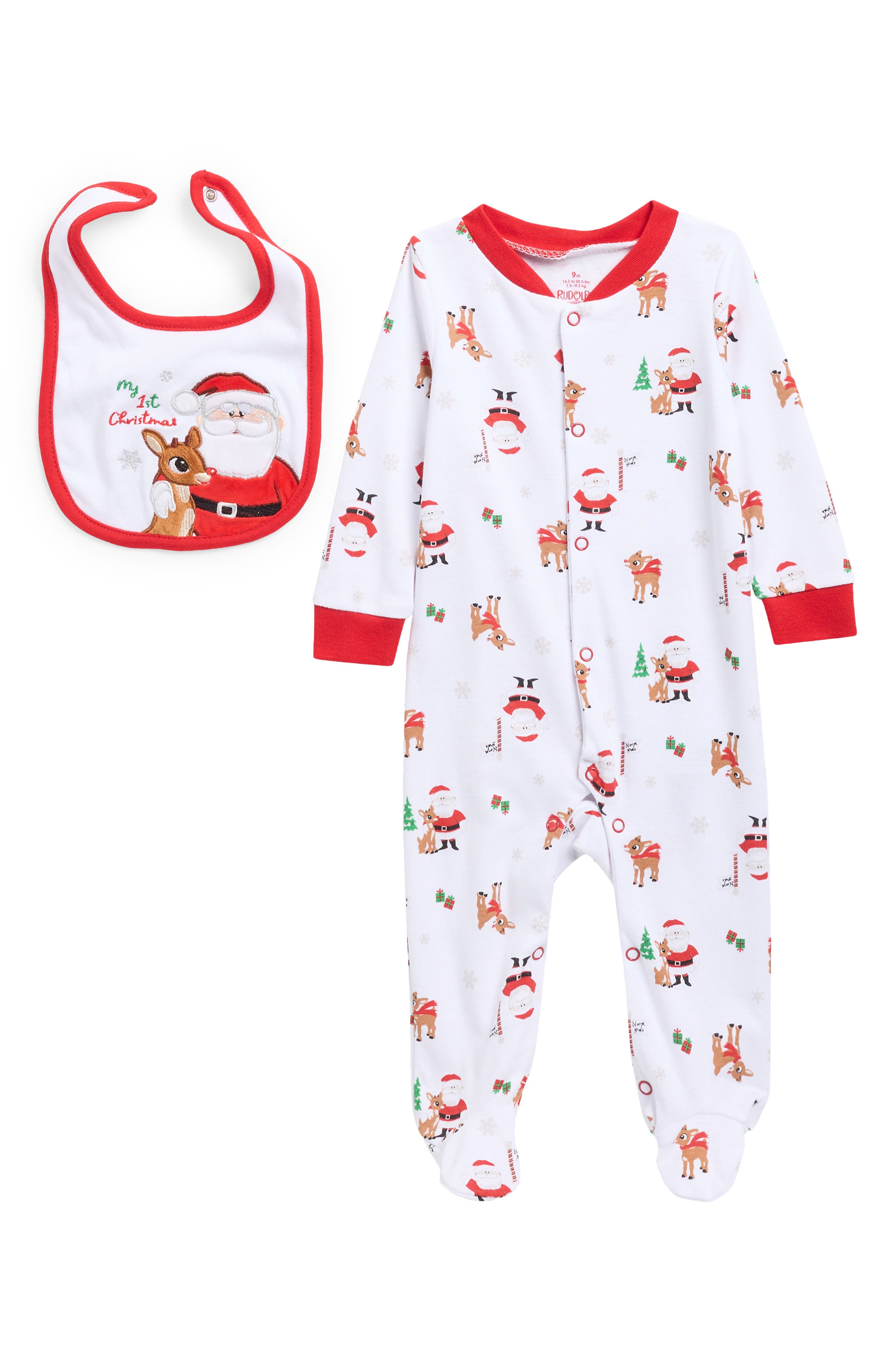 BABY STARTERS My First Christmas Bib & Footie Set