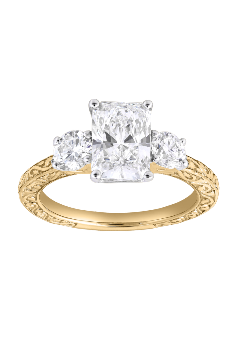 Marilyn 14K Gold 2.65 Ct Radiant Lab Grown Diamond Engagement Ring, Main, color, 14K Yellow Gold