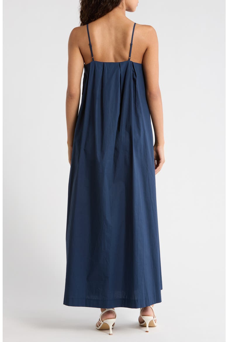 Melly Pleated Bow Maxi Dress, Alternate, color, NAVY