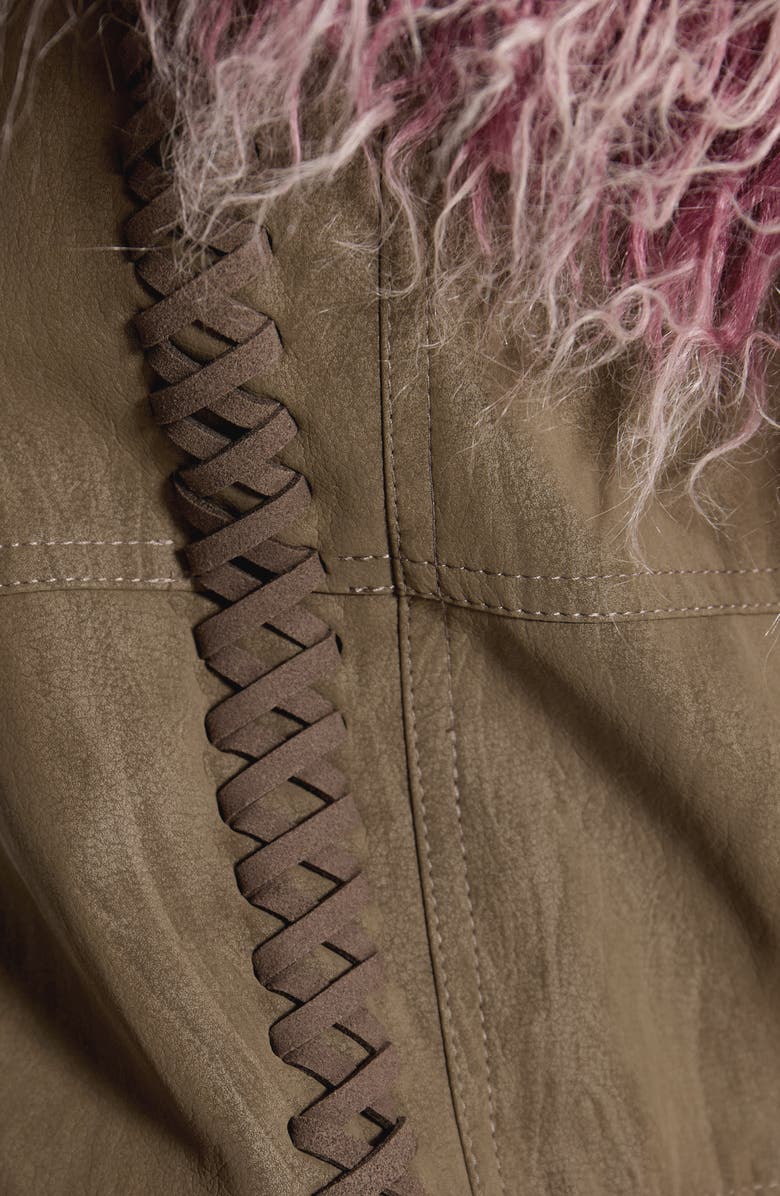 JADED LONDON Faux Fur Trim Faux Suede Jacket, Alternate, color, Multi