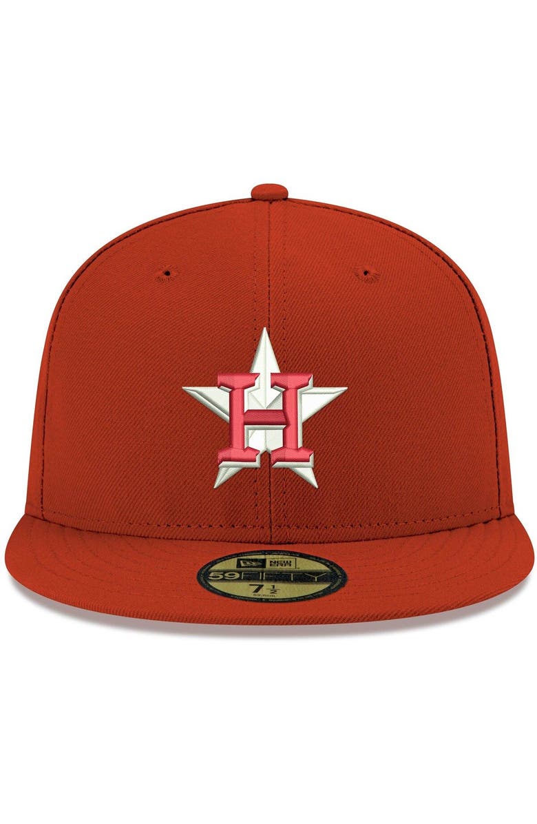 New Era Men's New Era Red Houston Astros White Logo 59FIFTY Fitted Hat, Alternate, color,