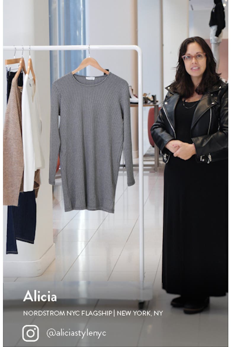 Moss Stripe Long Sleeve Knit Minidress video