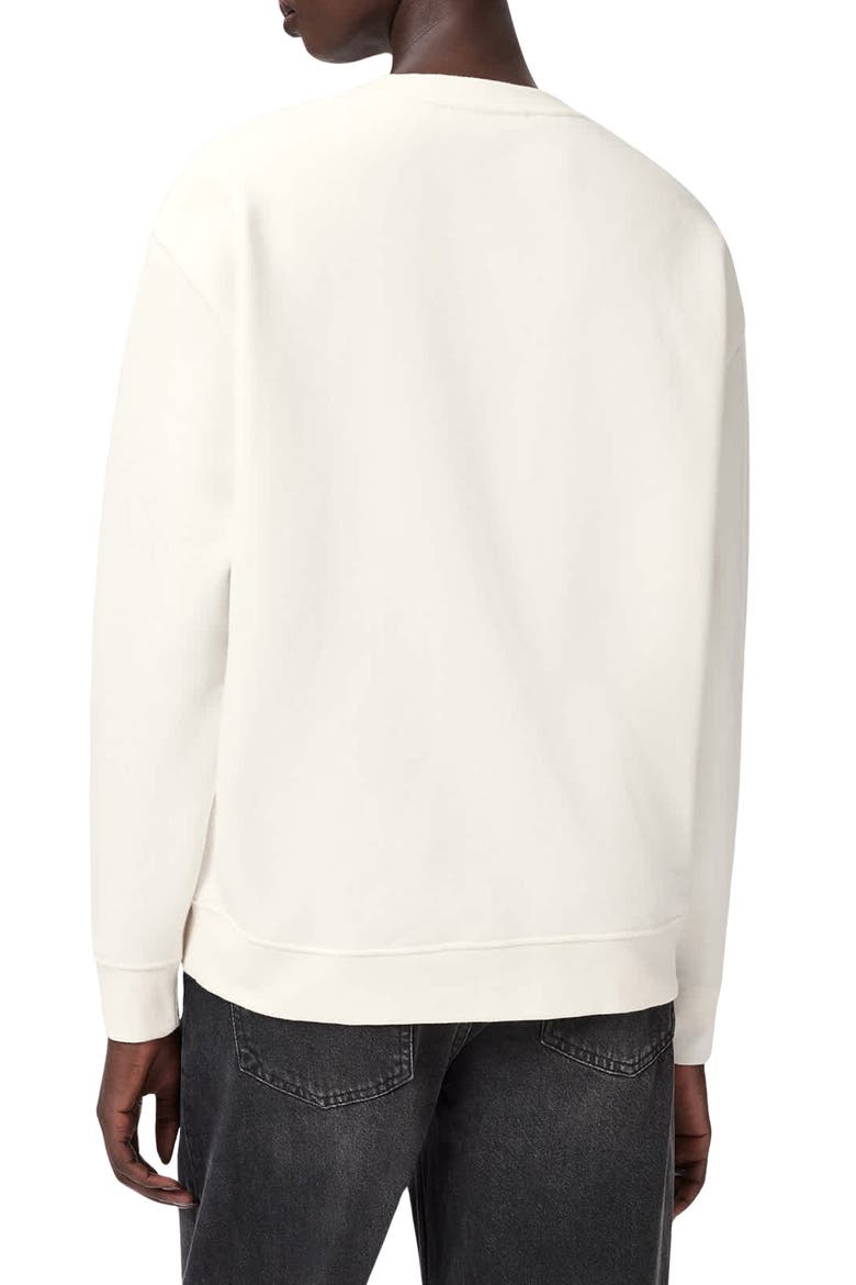 Etta Crystal Embellished Fleece Sweatshirt, Alternate, color, WHITE