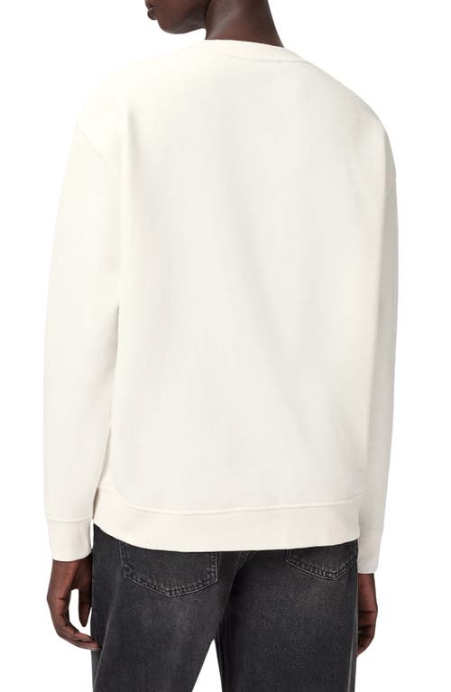 Allsaints Etta Crystal Embellished Fleece Sweatshirt In White