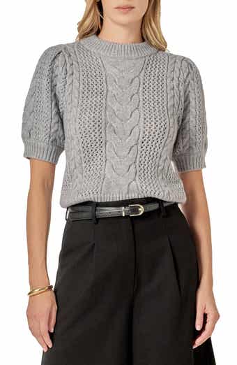 Puff Sleeve Cable Knit Sweater
