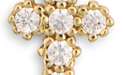 Argento Vivo Cubic Zirconia & Freshwater Pearl Cross Pendant Necklace In Gold