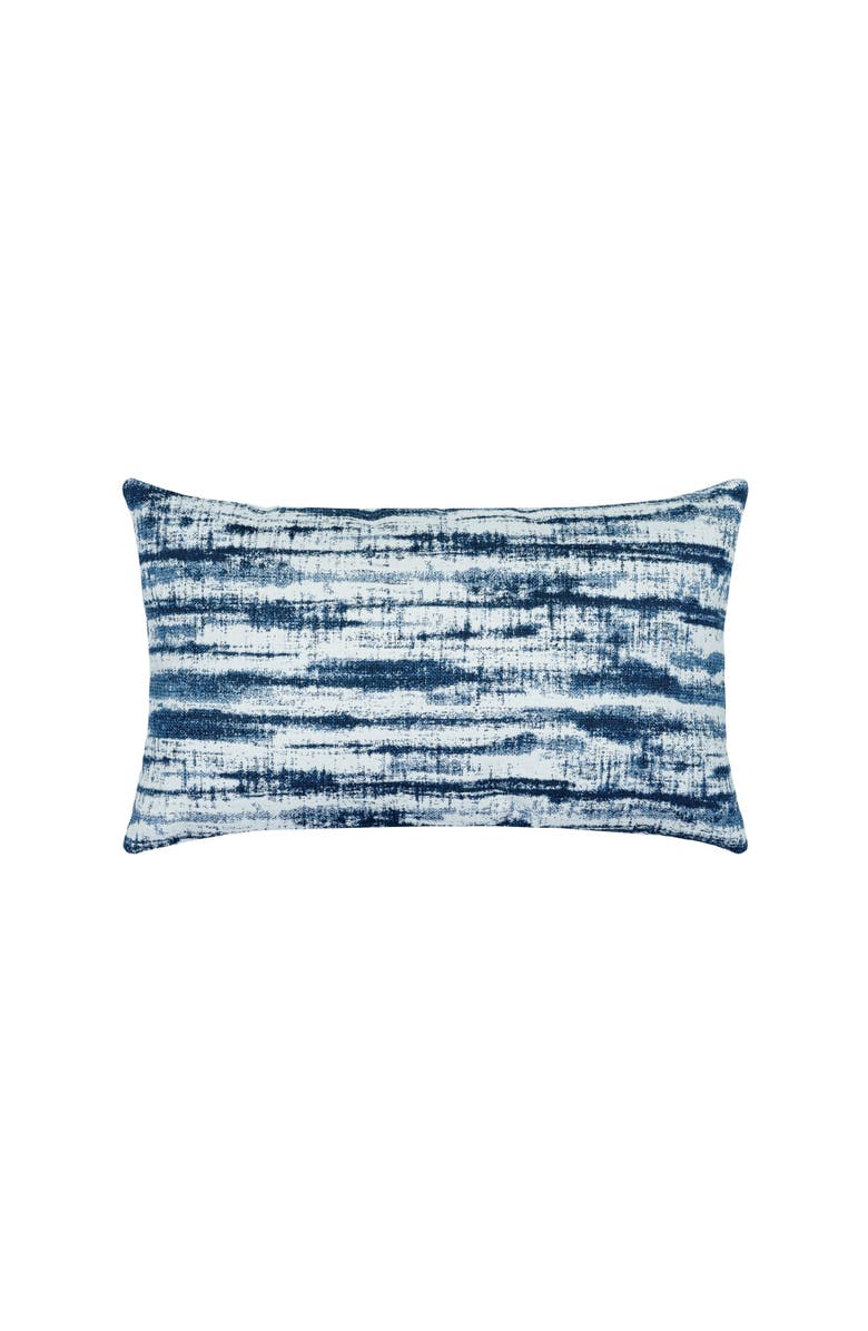 Elaine Smith Linear Indigo Indoor & Outdoor Woven Accent Lumbar Pillow, Main, color, Indigo